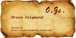 Orova Zsigmond névjegykártya